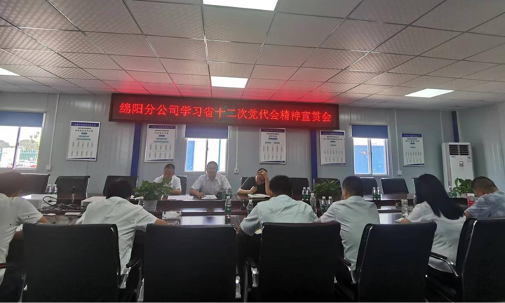 綿陽分公司組織學(xué)習(xí)省第十二次黨代會(huì)重要精神