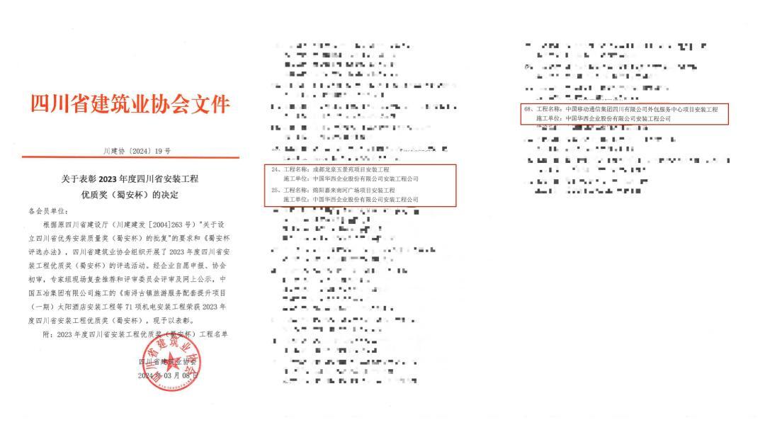 深耕不輟，載譽(yù)前行！華西安裝殊榮再+3！